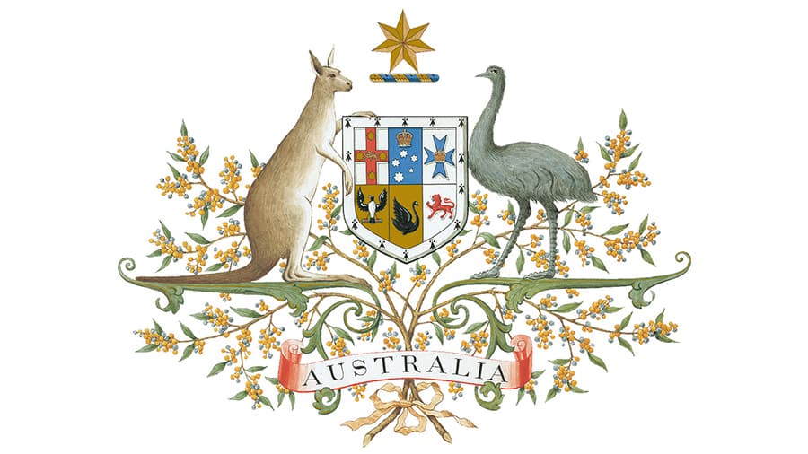 澳洲國徽上的袋鼠和鴯鶓(Emu)