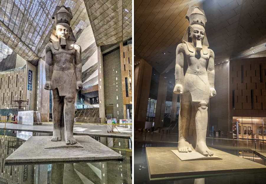 大埃及博物館拉美西斯二世雕像,每年同樣的兩個日子,陽光會再次照在他的臉上