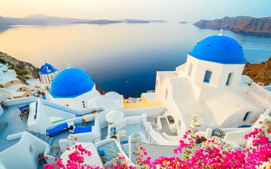 希臘聖托里尼的藍與白