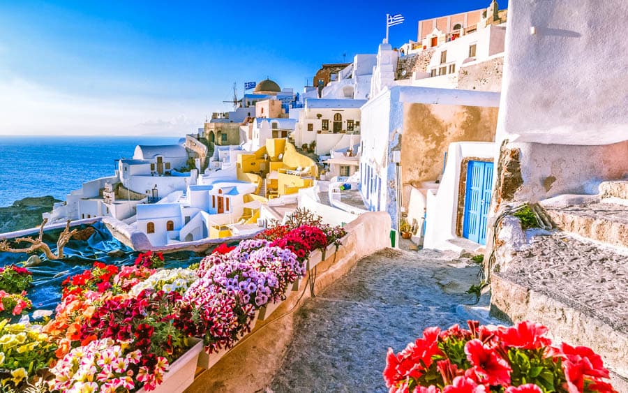 聖托里尼優美的小徑