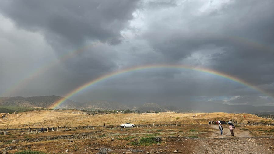 土耳其棉堡的雙彩虹
