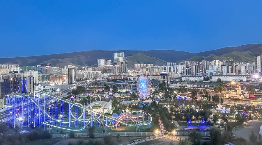 蒙古國首都烏蘭巴托夜景