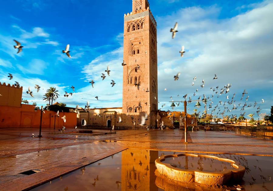 位於摩洛哥馬拉喀什的庫圖比亞清真寺（Koutoubia Mosque）的宣禮塔