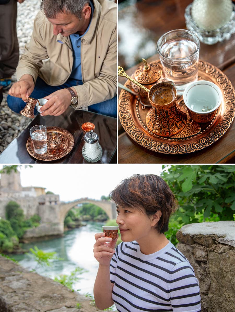 在慕斯塔爾老城區享受波士尼亞咖啡