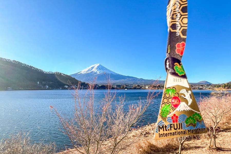 河口湖畔的富士山美景