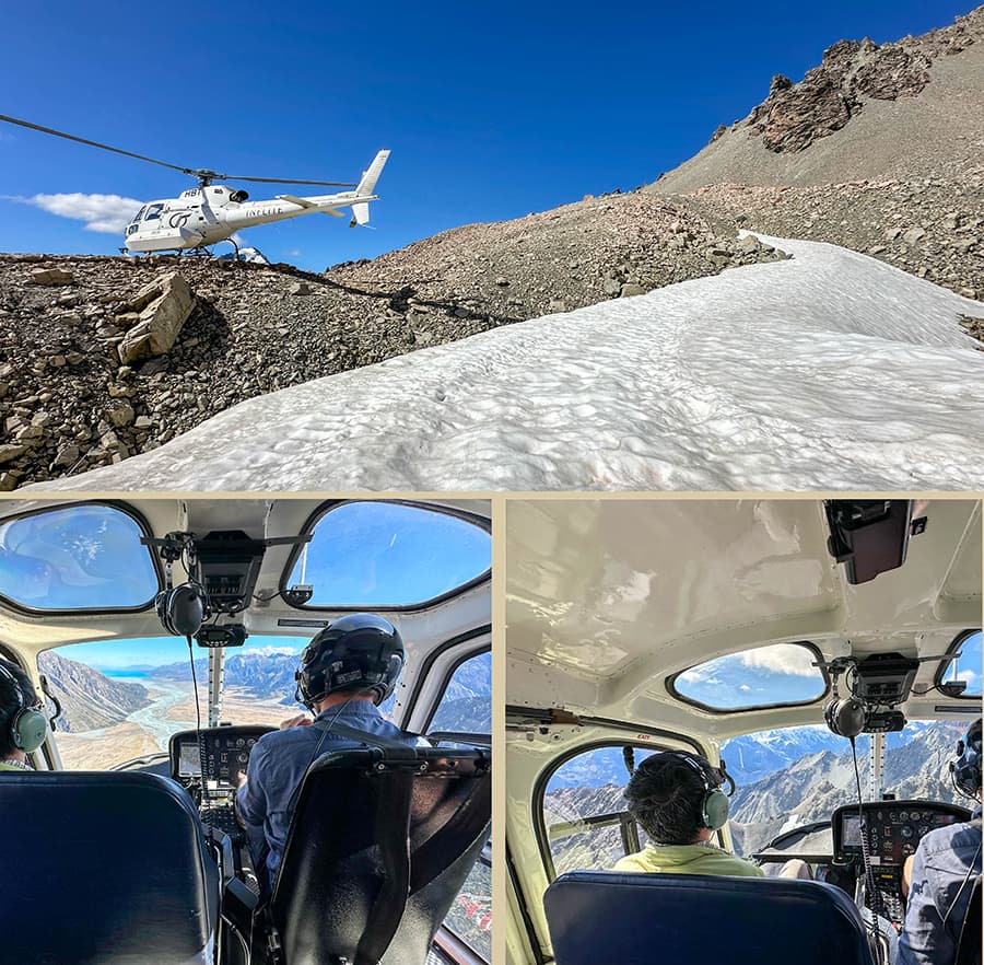紐西蘭南島庫克山國家公園搭乘直升機並停留