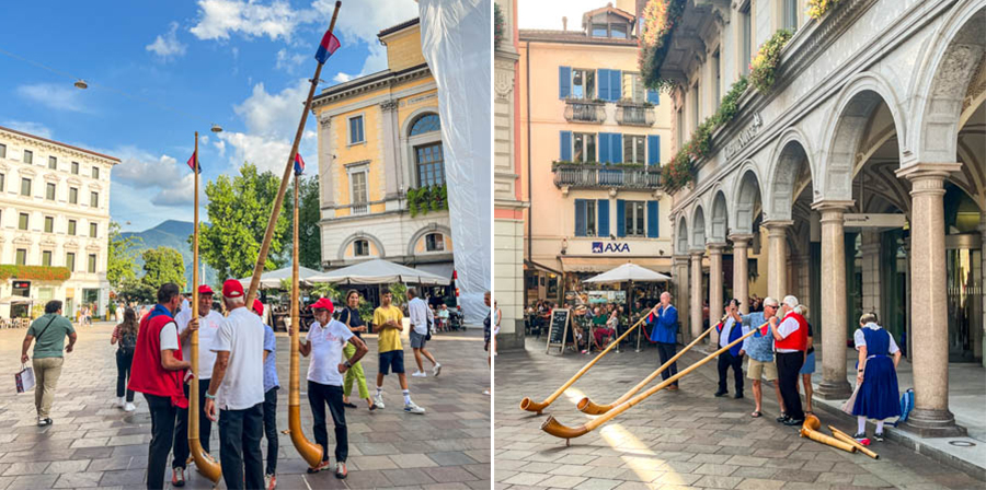 瑞士盧加諾(Lugano) 市區的長號表演