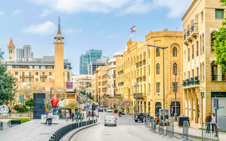 黎巴嫩首都貝魯特市中心舊城區景觀