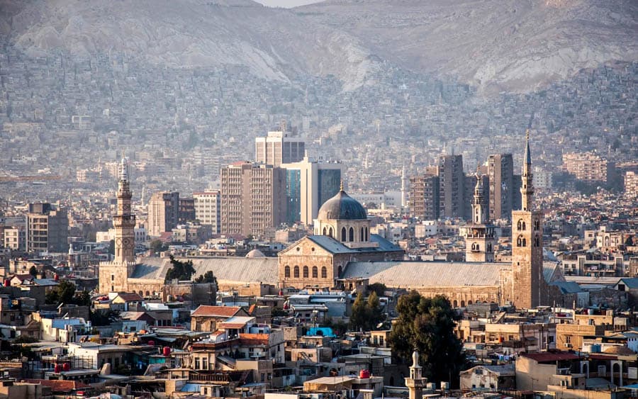 大馬士革的烏瑪雅德清真寺(Umayyad Mosque)全景